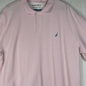 Nautica Mens Pink Polo XXL True Deck Shirt Short Sleeves Golf XXL Collared Solid